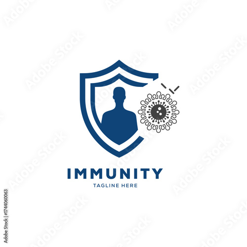 Human immunity immune system vector design. Viruses and bacteria illustration