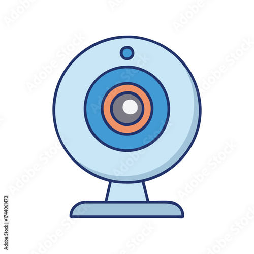 Illustration of a webcam, a device used for video conferencing and online communication in a digital world