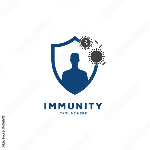 Human immunity immune system vector design. Viruses and bacteria illustration