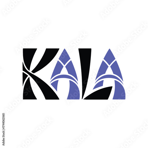 Black and blue abstract letter K A design on white background vector