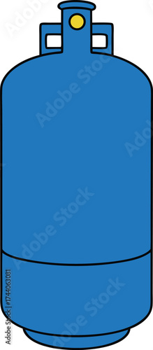 Blue upright propane gas cylinder tank vector illustration scalable eps icon for stock transparent background