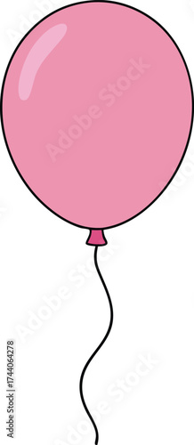 Pink balloon party decoration vector illustration scalable eps icon celebration transparent background