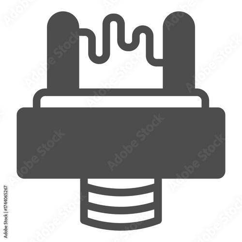 Atomizer with springs solid icon, vape device concept. Vector graphics. Vaping sign on white background, glyph style icon for mobile or web design.