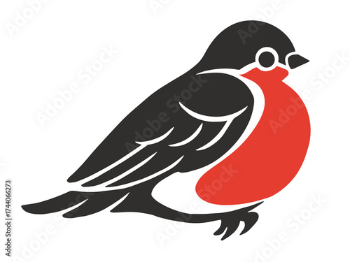 Colorful robin resting during the Christmas season