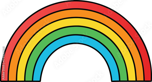 Vibrant rainbow arc illustration smooth gradient colors scalable vector graphic eps transparent background