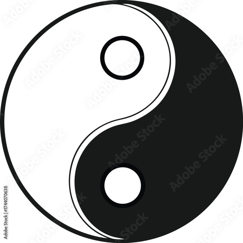 Yin yang symbol vector illustration scalable icon for balance harmony and philosophy transparent background