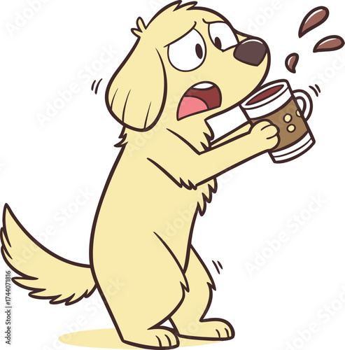 Golden Retriever Cartoon Vector