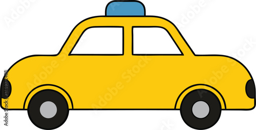 Cartoon yellow taxi cab vector illustration scalable transportation icon eps file transparent background
