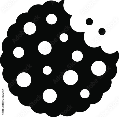 Chocolate chip cookie bite illustration snack dessert tasty yummy sweet