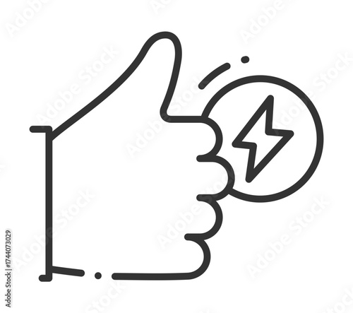 Thumbs up with lightning bolt icon symbolizing energy and approval