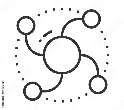 Minimalistic neural network icon representing digital connectivity