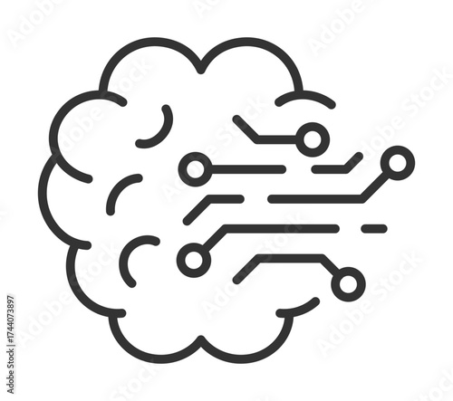 Abstract brain concept with circuit pattern symbolizing artificial intelligence