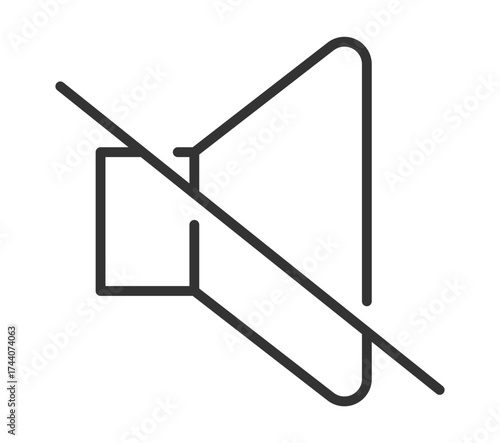 Muted speaker icon: sound off symbol for silence and quiet settings