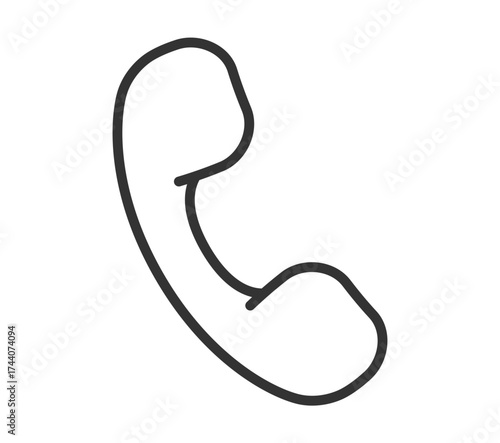 Simple black outline of a telephone handset icon on white background