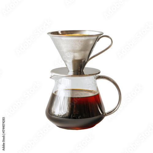 Stainless steel coffee dripper with glass carafe