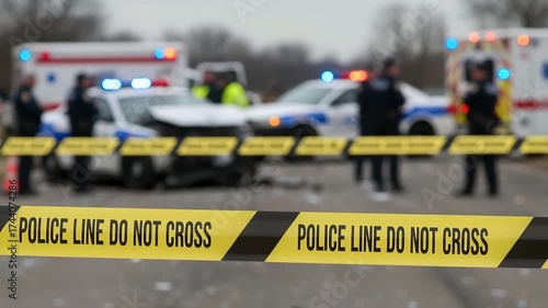 A crime scene from behind a vibrating 
