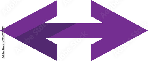 Abstract geometric purple shape with negative space