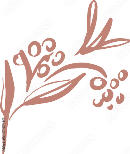 Outlined had drawn illustrations. Coffee logo. Hand drawn ink icon. Coffee Beans brunch 