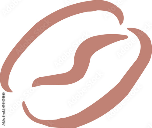 Outlined had drawn illustrations. Coffee logo. Hand drawn ink icon. Coffee bean