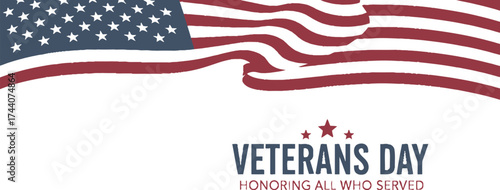 Veterans day honoring all who served with american flag image