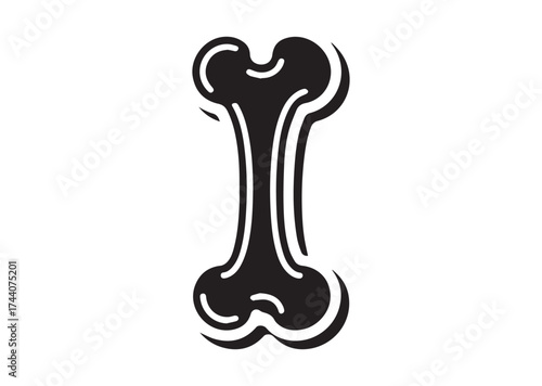 Bone icon, Bone solid vector design