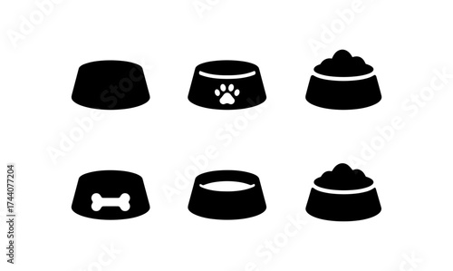 Minimalist pet bowls collection in silhouette style