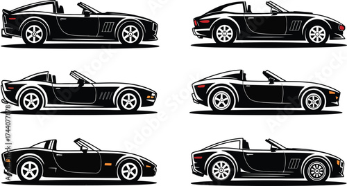 Sleek convertible car collection for automotive enthusiasts design