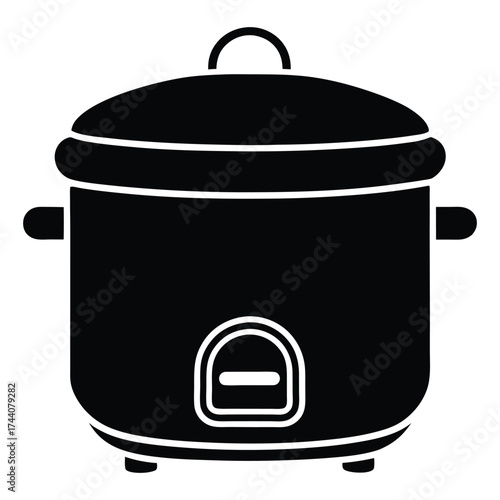 Stainless steel cooking pot and pan vector illustration with lid and handle isolated on white