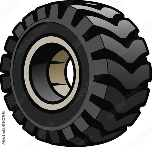 Heavy duty industrial forklift tire with rugged tread pattern
