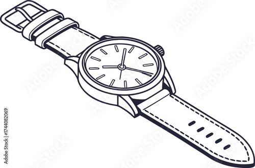 Sleek wristwatch vector illustration timeless design scalable eps for modern projects