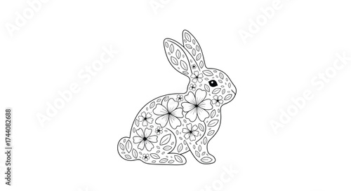An artistic textured rabbit with speckles and a cute nose.