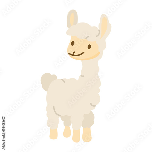 cartoon llama vector illustration