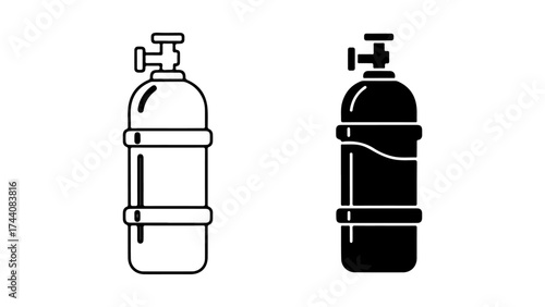 Oxygen Tank Icon Vector Silhouette Design