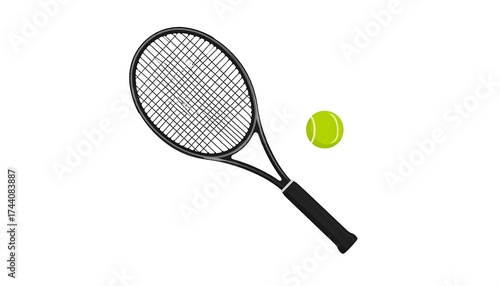 Tennis racket and ball graphic (1)