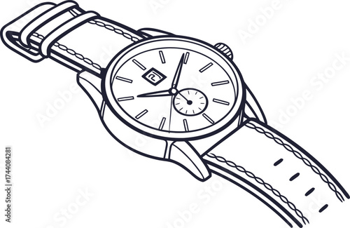 Sleek wristwatch vector illustration timeless design scalable eps icon for fashion