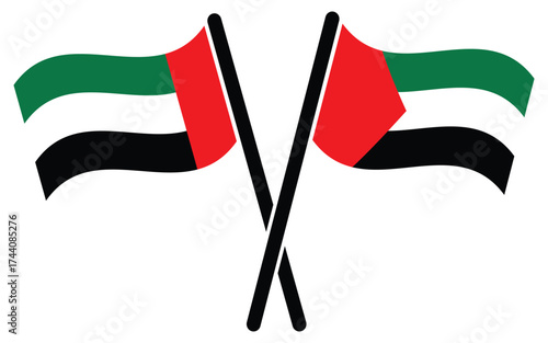 United Arab Emirates National Flag Vector Design.