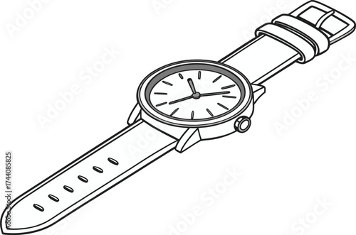 Sleek wristwatch vector illustration timeless elegance for modern designs
