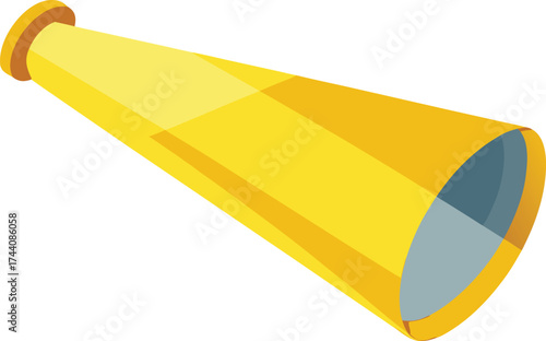 Bright yellow megaphone isolated on a white background