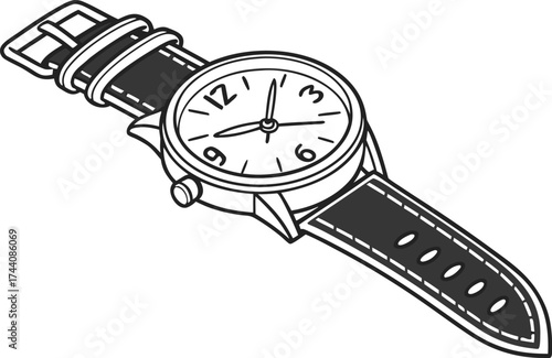 Sleek wristwatch vector illustration timeless design scalable eps for your projects