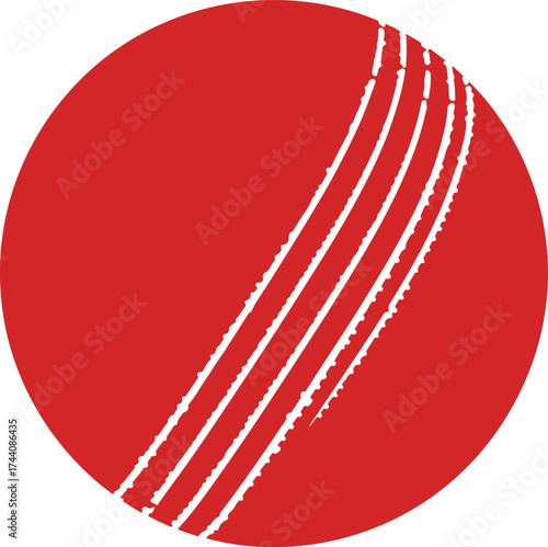 Red Circle with White Abstract Lines Resembling Ball Seams Keywords: red, circle, white, abstract, lines, seams, ball, sport, graphic, design, texture, pattern, stitching, sport equipment, abstract