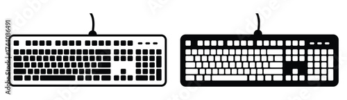 Modern Aluminum Computer Keyboard on Transparent Background.