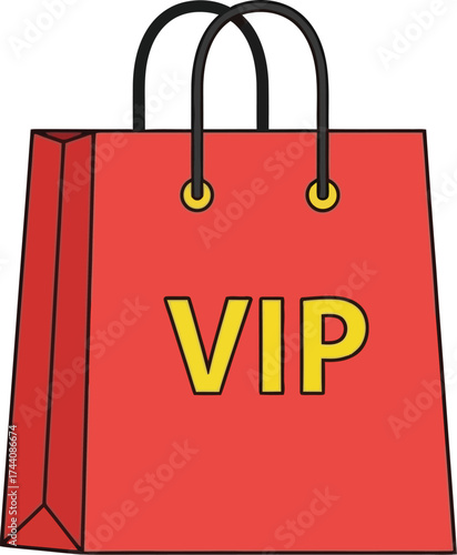 Red vip shopping bag exclusive membership rewards program image