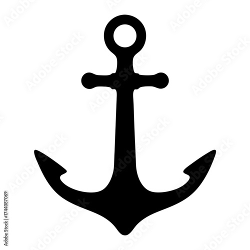 Vector art of black anchor, a timeless emblem of the sea, representing security, steadfastness, and the spirit of maritime exploration