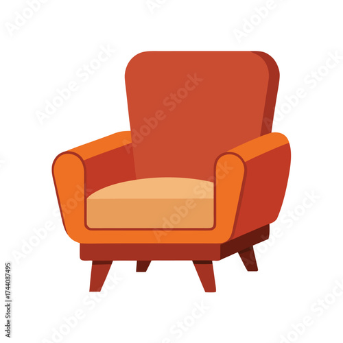 Flat Vector Armchair with Footrest
