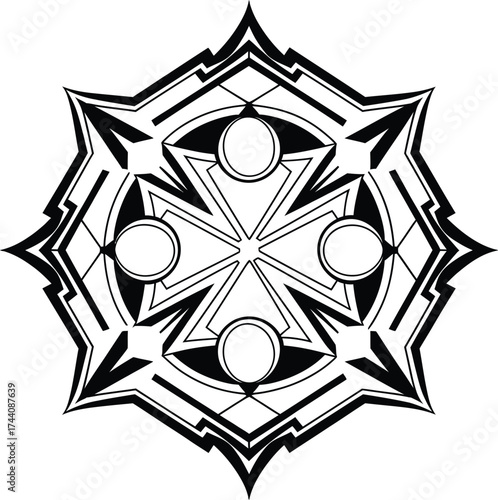 Geometric Mandala Abstract Symmetrical Vector Design