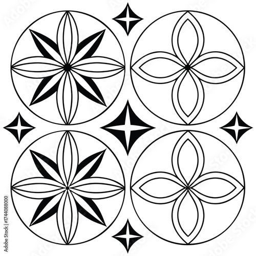 Elegant Black and White Art Deco Seamless Pattern