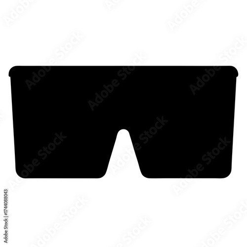 Vector art of silhouette of shutter shades, a bold and iconic fashion accessory representing electronic music culture and retro style