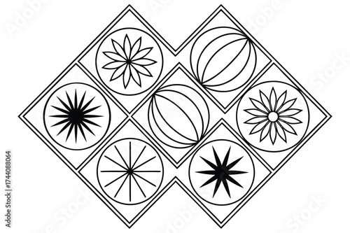 Elegant Black and White Art Deco Seamless Pattern