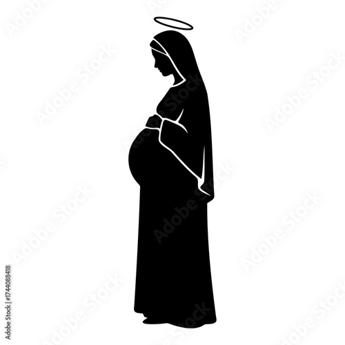 virgin mary pregnancy  silhouettes