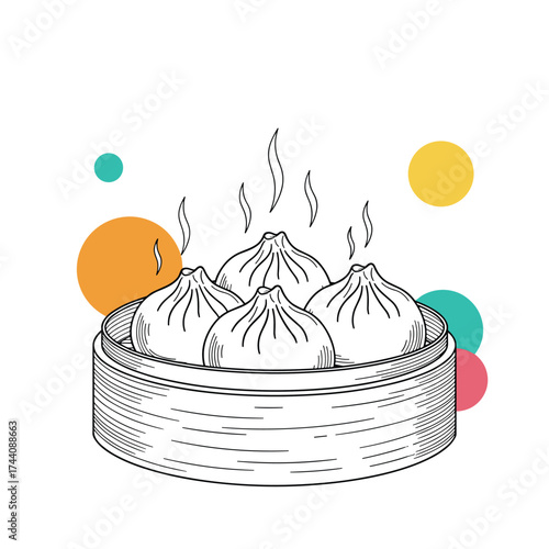 Steaming soup dumplings are a delicious delicacy.